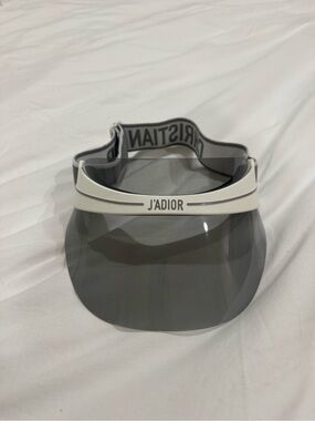 Dior White Frame Visor with Gray Shield